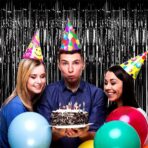 Perdea Franjurata, Embo, Model Decor Petrecere, pentru Fundal de Poze, Amenajare Colorata a Petrecerii, Dimensiune 100x200 cm, Negru - imagine 4