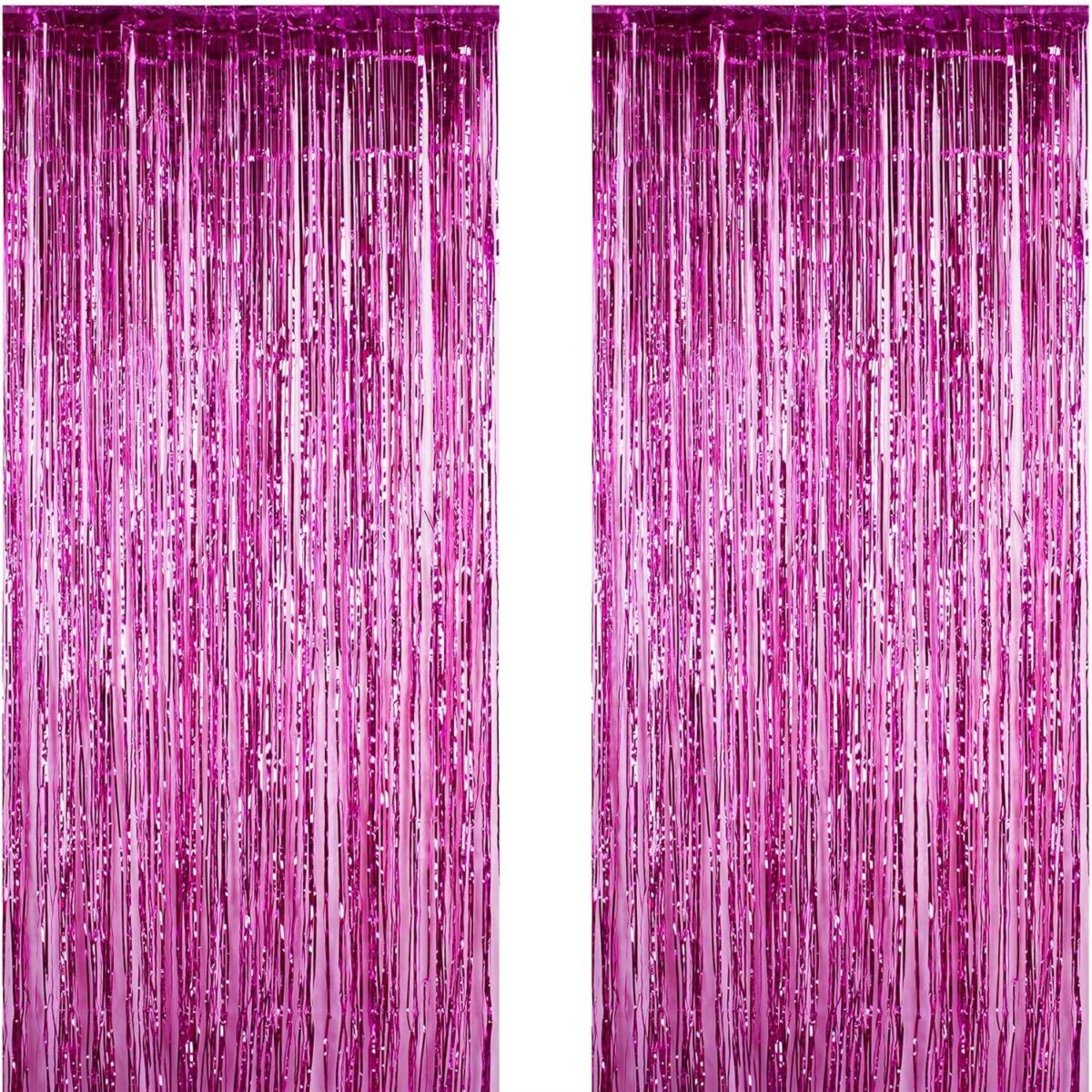 Perdea Franjurata, Embo, Model Decor Petrecere, pentru Fundal de Poze, Amenajare Colorata a Petrecerii, Dimensiune 100x200 cm, Roz Inchis - imagine 2