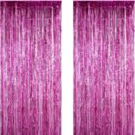 Perdea Franjurata, Embo, Model Decor Petrecere, pentru Fundal de Poze, Amenajare Colorata a Petrecerii, Dimensiune 100x200 cm, Roz Inchis - imagine 2