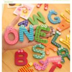 Set 26 Magneti de Frigider pentru Copii, Embo, Model Alfabet A-Z, Figurine Amuzante, din Lemn, Multicolor - imagine 6