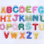 Set 26 Magneti de Frigider pentru Copii, Embo, Model Alfabet A-Z, Figurine Amuzante, din Lemn, Multicolor - imagine 8