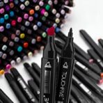 Set 60 Markere, Embo, cu Alcool, Touch Room, Geanta Inclusa, 2 Varfuri, Multicolor - imagine 4