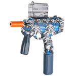 Mitraliera de jucarie electrica Embo cu bile de hidrogen de gel, gun bluster, tragere in rafala, varsta peste 6 ani, ochelari de protectie, 5000 de bile incluse, cablu de incarcare, 40.1 x 31.6 cm, Mp9, albastru