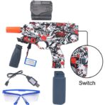 Lansator de jucarie electrica Embo cu bile de hidrogen de gel, gun bluster, tragere in rafala, varsta peste 6 ani, ochelari de protectie, 5000 de bile incluse, cablu de incarcare, 40.1 x 31.6 cm, Mp9, rosu - imagine 3