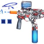 Lansator de jucarie electrica Embo cu bile de hidrogen de gel, gun bluster, tragere in rafala, varsta peste 6 ani, ochelari de protectie, 5000 de bile incluse, cablu de incarcare, 40.1 x 31.6 cm, Mp9, rosu - imagine 4