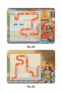 Joc educativ magnetic de interconectare, micul pompier, 15 nivele, 9 carti, pentru copii, +3 ani, multicolor