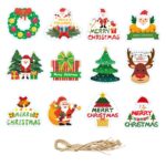 Set Decoratiuni de Craciun pentru Brad, Embo, Modele Variate, Sfoara Inclusa, 12 Piese, 5.5 x 6.5 cm, Model A, Multicolor