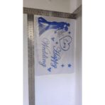 Sticker Autocolant, Embo, Tematica Nunta, Model Scris Happy Wedding, 21x29 cm, Albastru - imagine 2