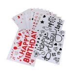 Sticker Autocolant pentru Baloane, Embo, Tematica Aniversare, Model Happy Birthday, 29x21 cm, Rosu - imagine 3