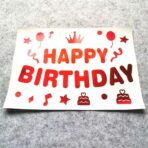 Sticker Autocolant pentru Baloane, Embo, Tematica Aniversare, Model Happy Birthday, 29x21 cm, Rosu - imagine 5