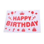 Sticker Autocolant pentru Baloane, Embo, Tematica Aniversare, Model Happy Birthday, 29x21 cm, Rosu