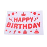 Sticker Autocolant pentru Baloane, Embo, Tematica Aniversare, Model Happy Birthday, 29x21 cm, Rosu