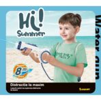 Pistol cu apa pentru copii Embo, rezervor tip ghiozdan, 1500 ml, reglabil, material ABS/silicon, distanta improscare 8 metri, tragaci cu presiune, 12.5 x 28 cm, albastru - imagine 3