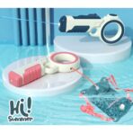 Pistol cu apa pentru copii Embo, rezervor tip ghiozdan, 1500 ml, reglabil, material ABS/silicon, distanta improscare 8 metri, tragaci cu presiune, 12.5 x 28 cm, albastru - imagine 4