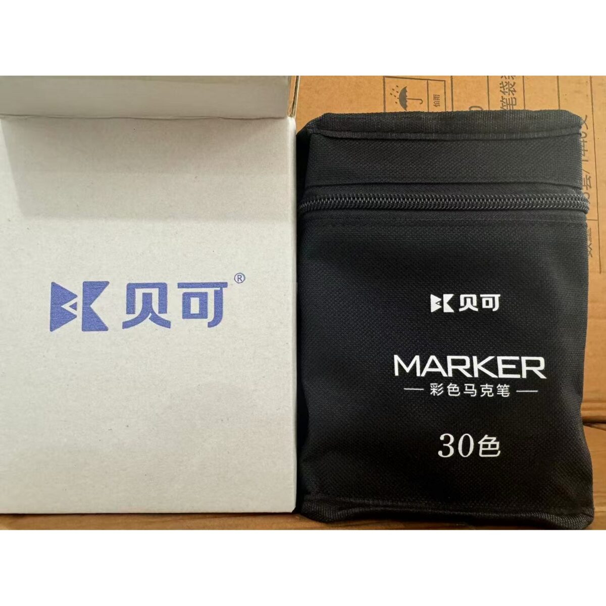 Set 30 Markere, Embo, pe Baza de Ulei, Dublu Capat, Subtire 1mm si Gros 6 mm, Geanta Depozitare, 15 cm, Multicolor - imagine 2