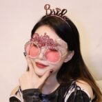 Ochelarii Decorativi, Embo, Tema Nunta, Model Bride to Be, din Plastic, Roz - imagine 6