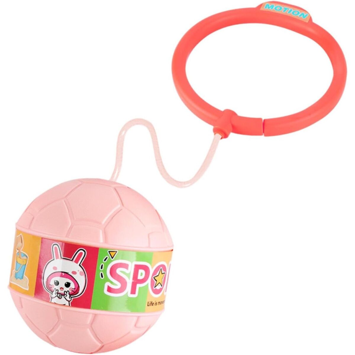 Minge pentru Sarit, Embo, Tip Coarda Hula Hoop, Cerc 12 cm, Coarda 52 cm, Minge 12 x 11 cm, Functie Iluminat, 4-6 Ani, Plastic, Roz - imagine 6