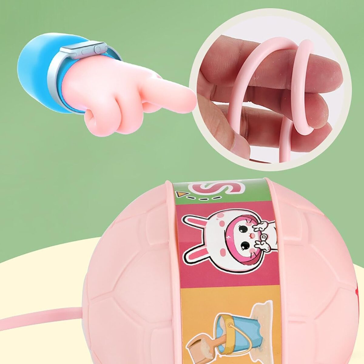 Minge pentru Sarit, Embo, Tip Coarda Hula Hoop, Cerc 12 cm, Coarda 52 cm, Minge 12 x 11 cm, Functie Iluminat, 4-6 Ani, Plastic, Roz - imagine 7