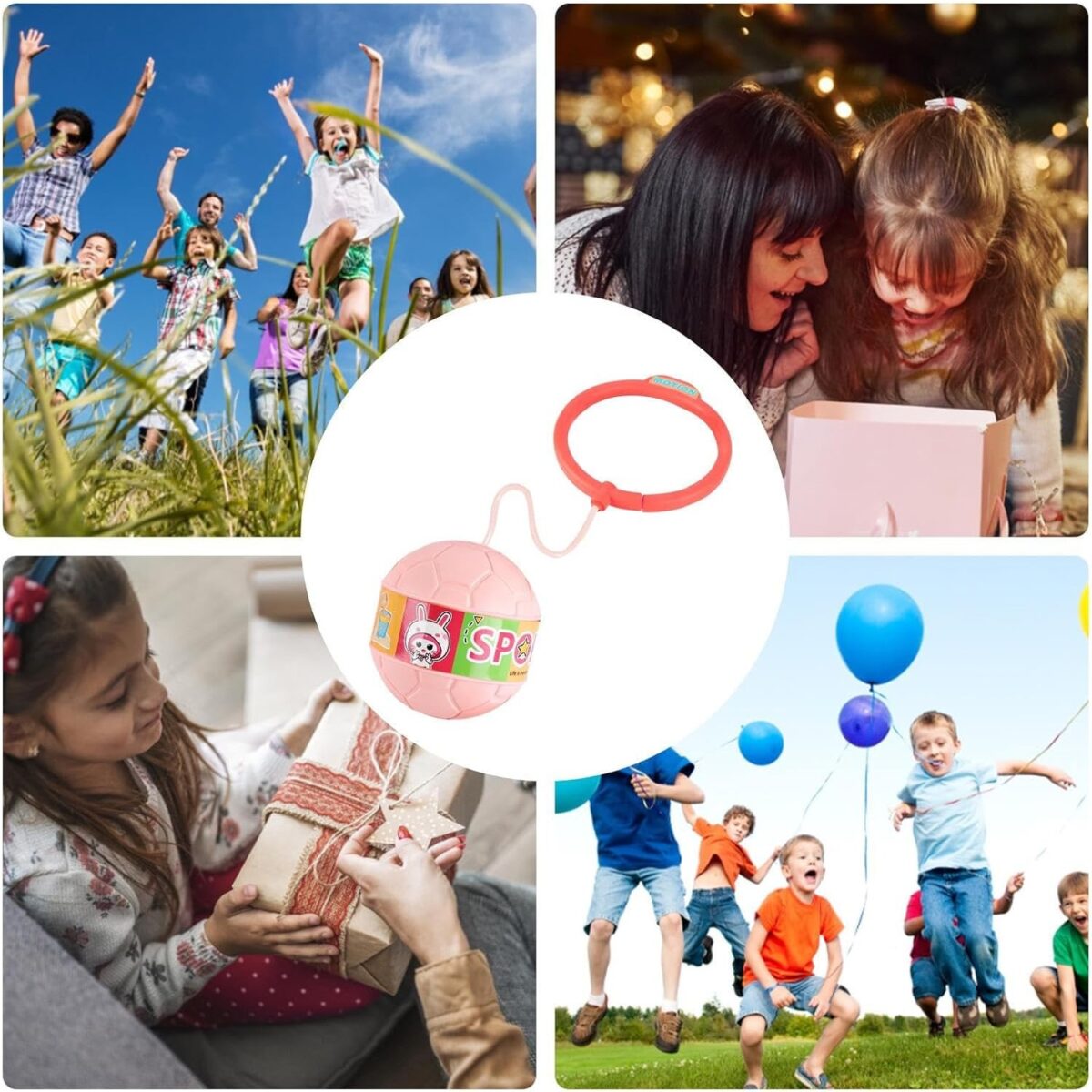 Minge pentru Sarit, Embo, Tip Coarda Hula Hoop, Cerc 12 cm, Coarda 52 cm, Minge 12 x 11 cm, Functie Iluminat, 4-6 Ani, Plastic, Roz - imagine 8