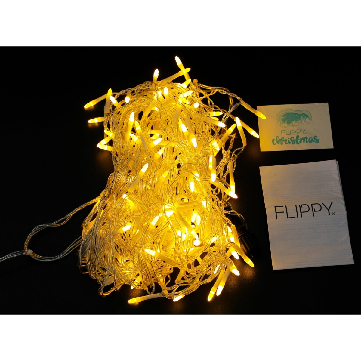 Sectiune Instalatie de Craciun, Embo®, Tip Turturi, Fara Alimentator, 5m, 143 LED-uri, 8 Jocuri de Lumini, Fir Transparent, Lumina Alb Cald, IP44, Interconectabila - imagine 3