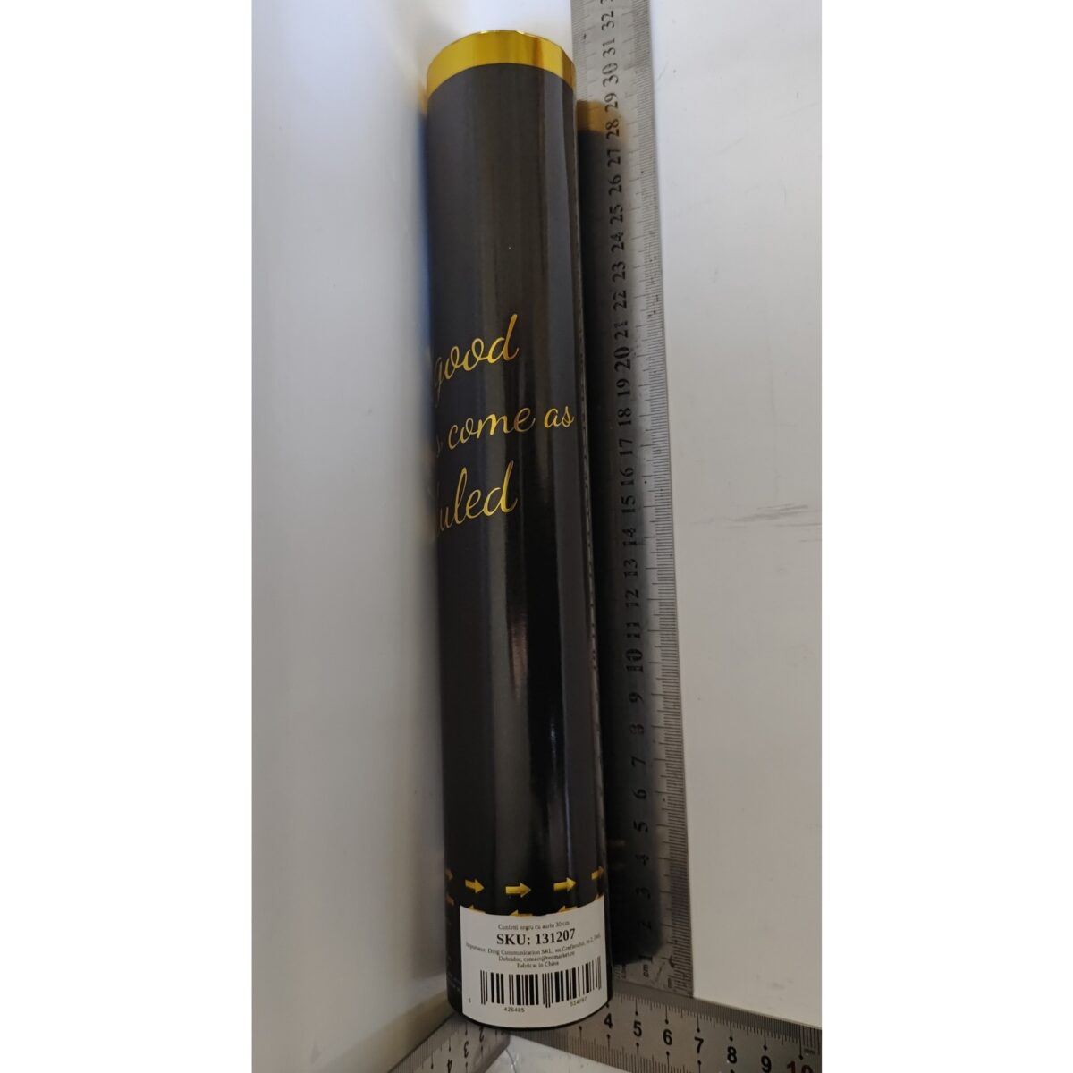 Tun Confetti Petrecere, Embo, Lungime 30 cm, Negru/Auriu - imagine 4