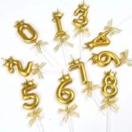 Lumanare pentru Tort Cifra 3, Model Coroana, Gold, Embo, Party - imagine 3
