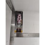 Lumanare Cifra 8, Embo, Model Coroana cu Fundita, Pentru Tort, 6 x 2.5 cm Mov - imagine 6