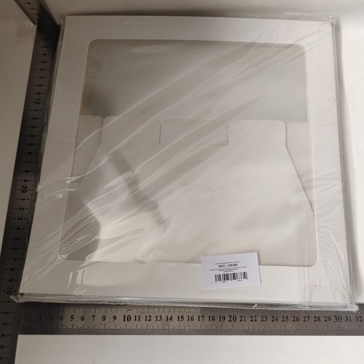 Set 4 Cutii pentru Baloane, Embo, Model Simplu, Tematica Aniversare, Cuburi Decorative din Plastic, Accesorii pentru Petrecere, 30 x30 cm, Transparente Contur Alb - imagine 5