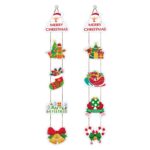 Set 2 Decoratiuni de Craciun, Embo, de Agatat, pentru Usa, Sfoara Inclusa, 21 cm/28 cm, din Hartie 350g, Multicolor