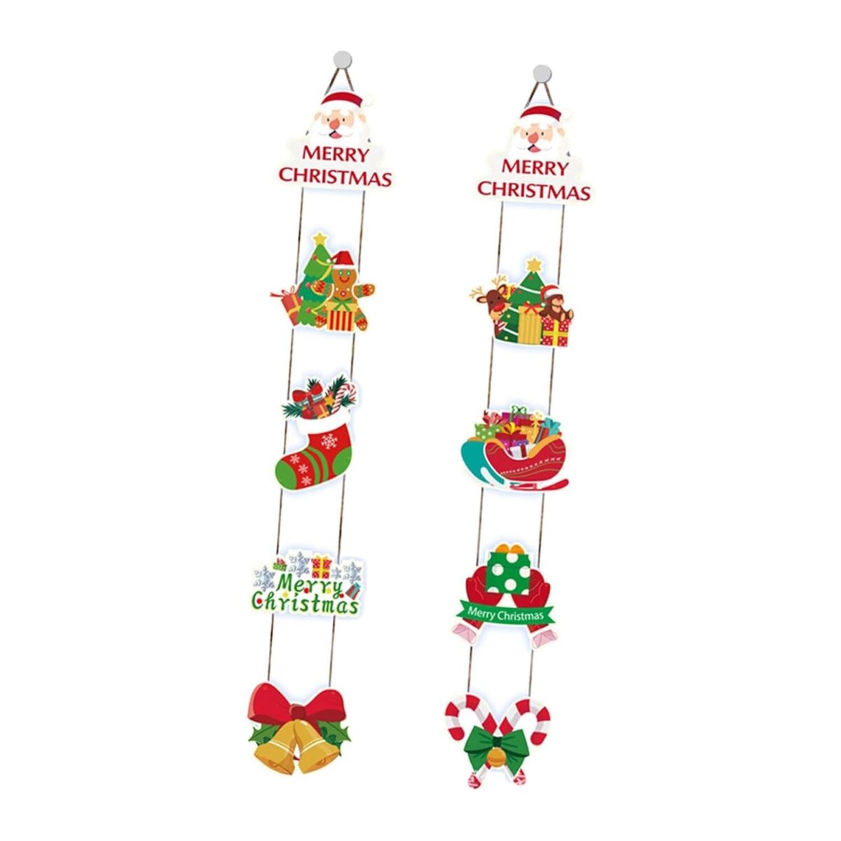 Set 2 Decoratiuni de Craciun, Embo, de Agatat, pentru Usa, Sfoara Inclusa, 21 cm/28 cm, din Hartie 350g, Multicolor - imagine 4