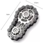 Jucarie Fidget Spinner Premium Anti Stres, Embo, Giroscop din Aliaj, Jucarie din Metal de decompresie, forma Lant de Angrenaj de Bicicleta, 6 x 3.5 cm, Negru - imagine 2