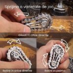 Jucarie Fidget Spinner Premium Anti Stres, Embo, Giroscop din Aliaj, Jucarie din Metal de decompresie, forma Lant de Angrenaj de Bicicleta, 6 x 3.5 cm, Negru - imagine 3
