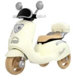 Motocicleta Electrica Embo, cu Acumulator, Telecomanda, Bluetooth, cu Sistem Anti-Rasturnare, Sistem de Lumini si Sunet, 3-10 Ani, Bej