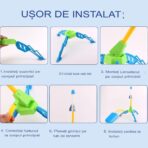 Jucarie pentru Copii, Embo, Lansator de Rachete cu Piciorul, un Singur Lansator, 6 Rachete Fara Lumini, 40.5 cm Inaltime, Multicolor - imagine 2