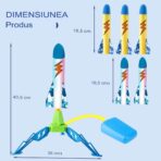 Jucarie pentru Copii, Embo, Lansator de Rachete cu Piciorul, un Singur Lansator, 6 Rachete Fara Lumini, 40.5 cm Inaltime, Multicolor - imagine 5