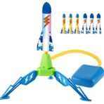 Jucarie pentru Copii, Embo, Lansator de Rachete cu Piciorul, un Singur Lansator, 6 Rachete Fara Lumini, 40.5 cm Inaltime, Multicolor