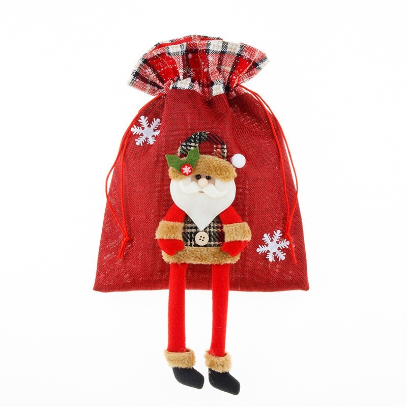 geanta-sac-de-craciun-mos-craciun-rosu-carouri-30x25-cm-main-653b6c06112e3.jpg Sac cadouri Embo, tematica Mos Craciun, Material Textil, 30x25 cm, cu Siret, Rosu - imagine 1