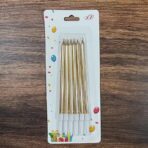 Set 6 Lumanari de Tort, Embo, din Parafina, 11 x 0.4 cm, Lucioase, Sampanie - imagine 4