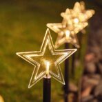 Set 5 Lampi solare LED de exterior Model Stea, pentru gradina, Embo, 35.5 cm, Alb Cald - imagine 2