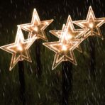 Set 5 Lampi solare LED de exterior Model Stea, pentru gradina, Embo, 35.5 cm, Alb Cald - imagine 7