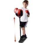 Jucarie Interactiva, Embo, Model Sfera de Box de Picior, Manusi Incluse, Inaltime Reglabila, +3 Ani, 120 x 25 x 52.5 cm, Rosu/ Negru - imagine 2