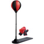 Jucarie Interactiva, Embo, Model Sfera de Box de Picior, Manusi Incluse, Inaltime Reglabila, +3 Ani, 120 x 25 x 52.5 cm, Rosu/ Negru