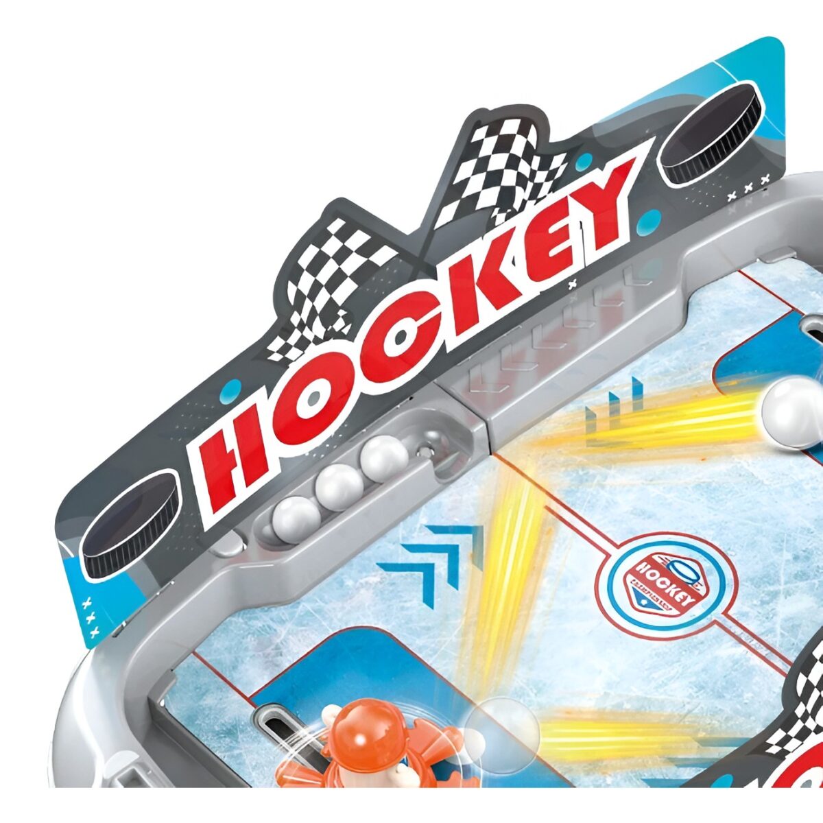 Joc de Masa Interactiv Ice Hockey pentru Copii, Embo, 4 Mingi, Tabela Scor, 40.7x27x14.5 cm, Multicolor - imagine 5