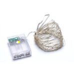 Instalatie de Craciun, Embo, Decoratiune de Craciun, 100 Beculete LED, cu Baterii si Telecomanda, cu 8 Functii, Lungime 10 m, Alb rece - imagine 2
