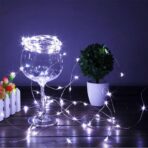 Instalatie de Craciun, Embo, Decoratiune de Craciun, 100 Beculete LED, cu Baterii si Telecomanda, cu 8 Functii, Lungime 10 m, Alb rece - imagine 4