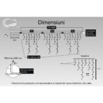 Instalatie Craciun, 15 m, compusa din 3 sectiuni de 143 Led-uri ,Franjuri, Multicolor, Flash, Transformator cu telecomanda, Interconectabila, Prelungitor 5 m inclus, Fir Alb, Embo - imagine 3
