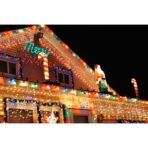 Instalatie Craciun, 15 m, compusa din 3 sectiuni de 143 Led-uri ,Franjuri, Multicolor, Flash, Transformator cu telecomanda, Interconectabila, Prelungitor 5 m inclus, Fir Alb, Embo - imagine 6