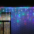 Instalatie Craciun, 15 m, 429 Led-uri ,Franjuri, Rosu / Verde/ Albastru, Flash, Transformator, Interconectabila, Prelungitor 5 m inclus, Fir Transparent, Embo - imagine 5