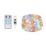 Instalatie Craciun, 15 metri, 150 LED-uri, multicolor RGB, sincronizare muzica, telecomanda 8 functii, USB, fir cupru, liniar, interior/exterior, Embo