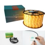 Instalatie Craciun, 2 m, 48 Led-uri, Furtun Luminos, Alb cald, Transformator, Sectionabila, 220 V, Embo - imagine 6